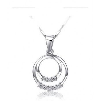 Double rings Silver Pendant