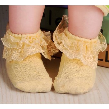 Pure cotton baby lace socks