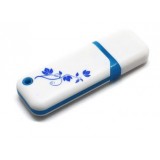 Blue and white usb flash drive