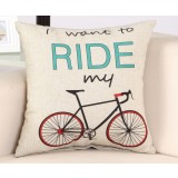 Lovely bike pillow cover